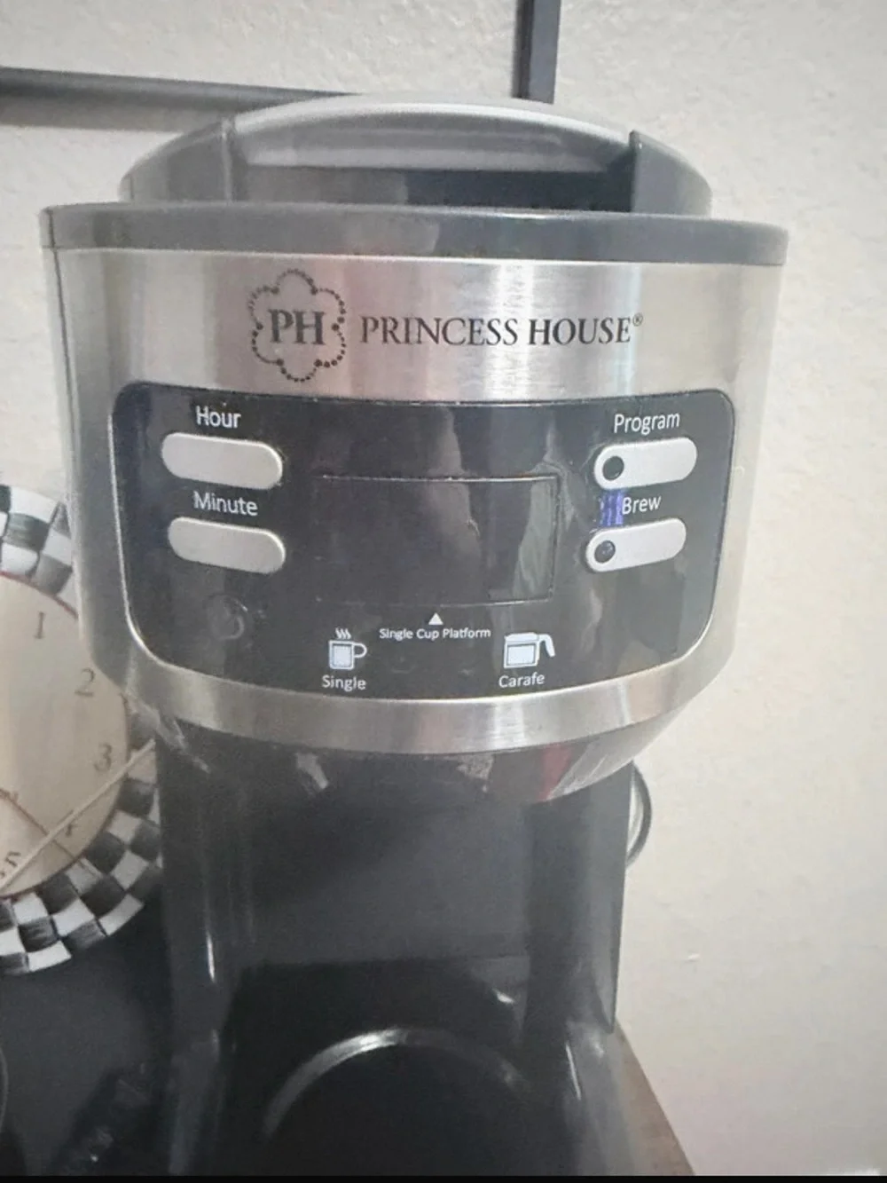 Princess House Black and Stainless Steel Single-Cup Coffee Brewer